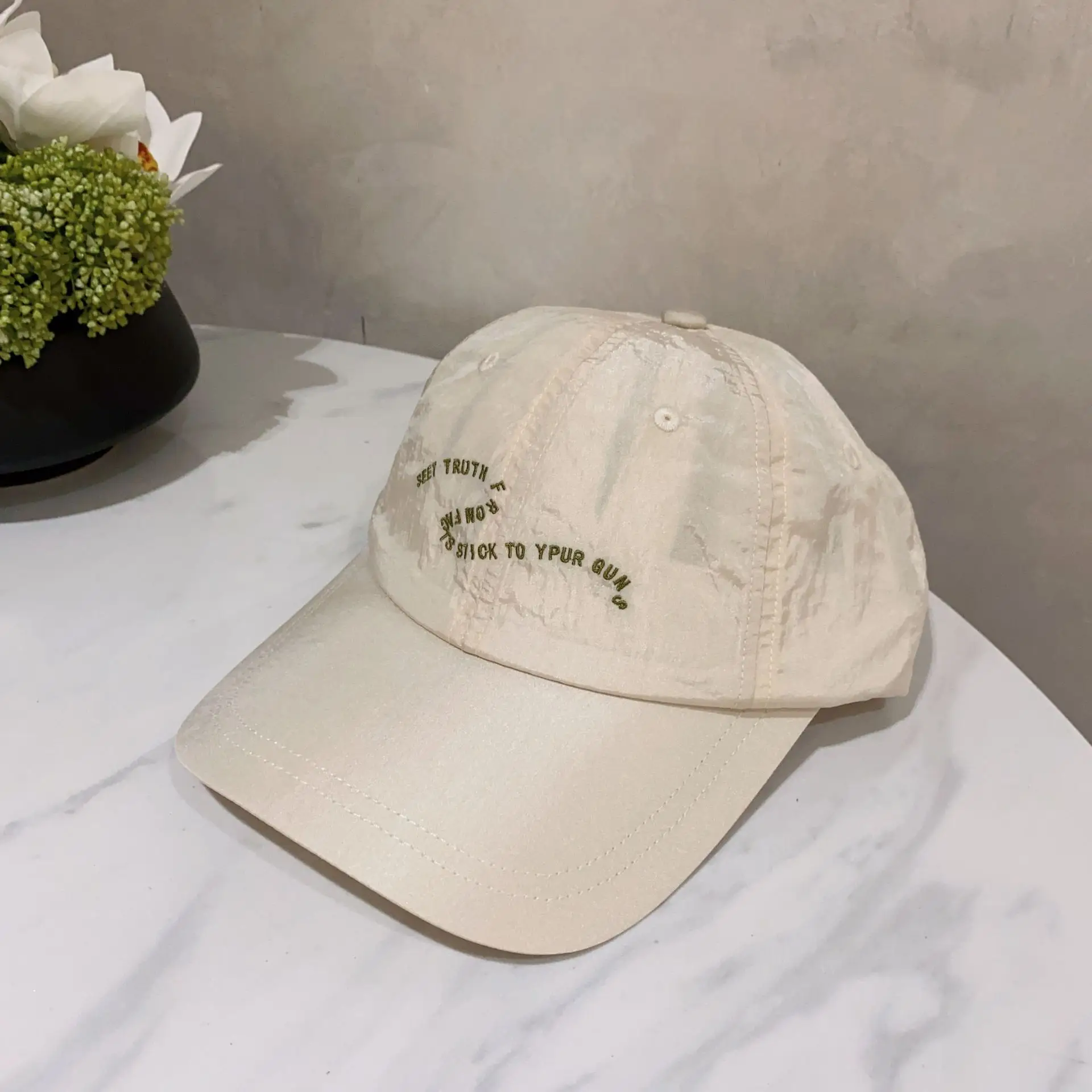 Men Women Embroidered Baseball Cap White Duck Cap - Image 2