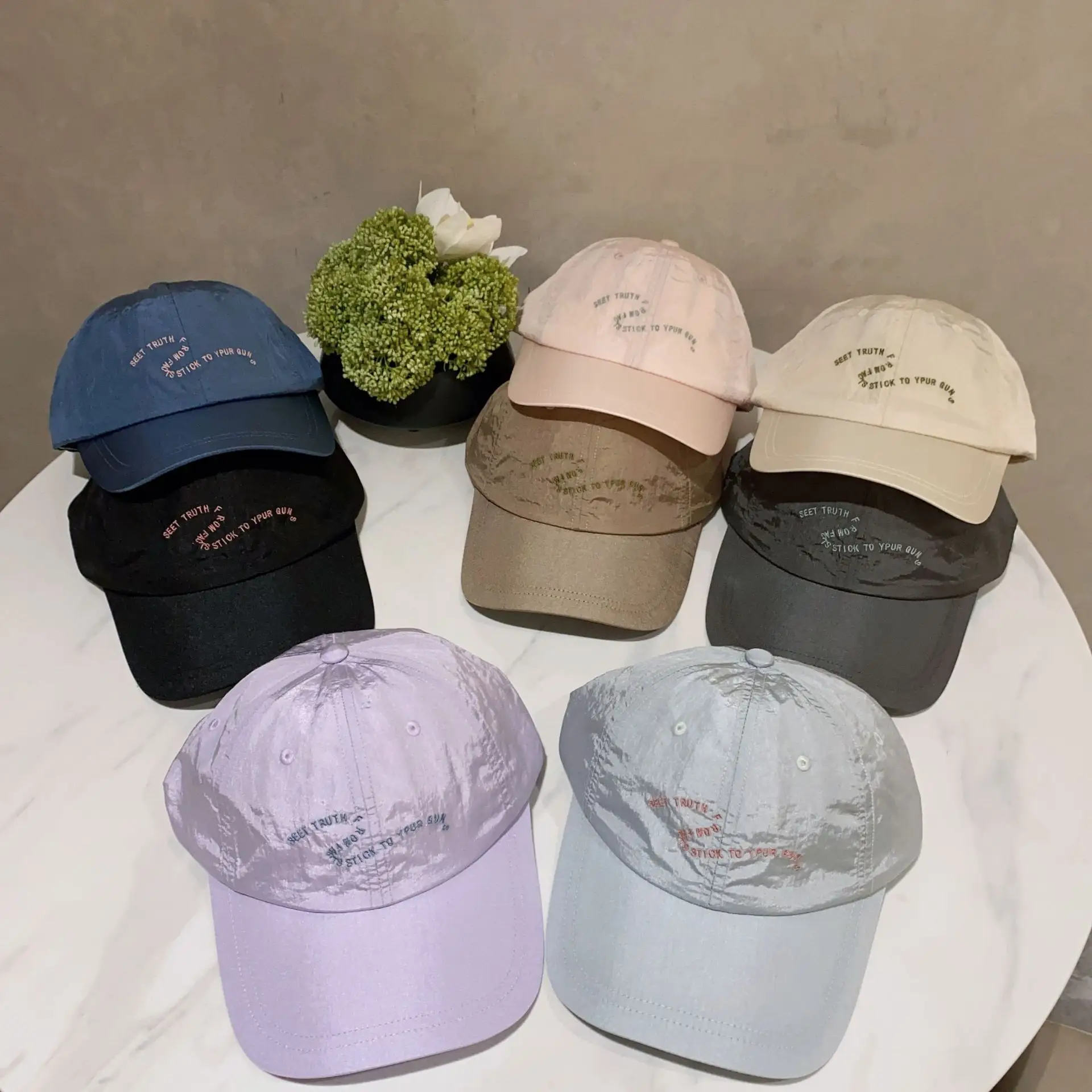 Men Women Embroidered Baseball Cap White Duck Cap - Image 10