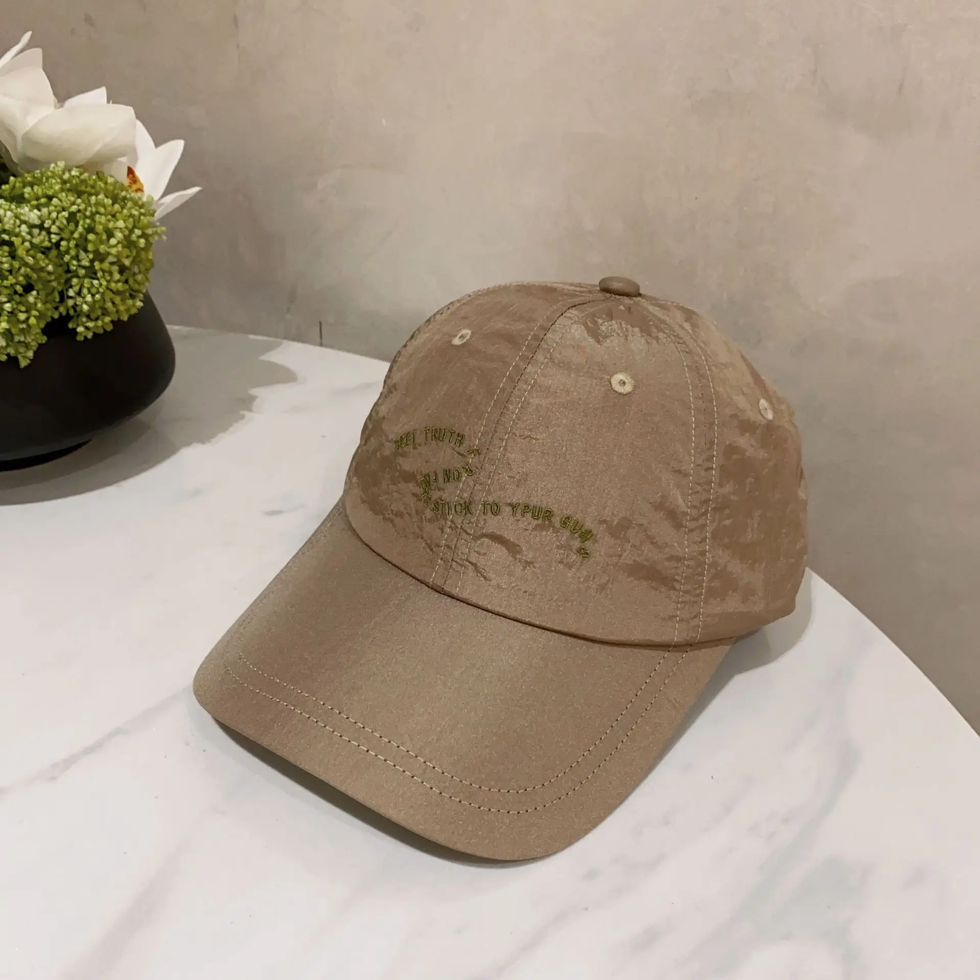 Men Women Embroidered Baseball Cap White Duck Cap - Image 8