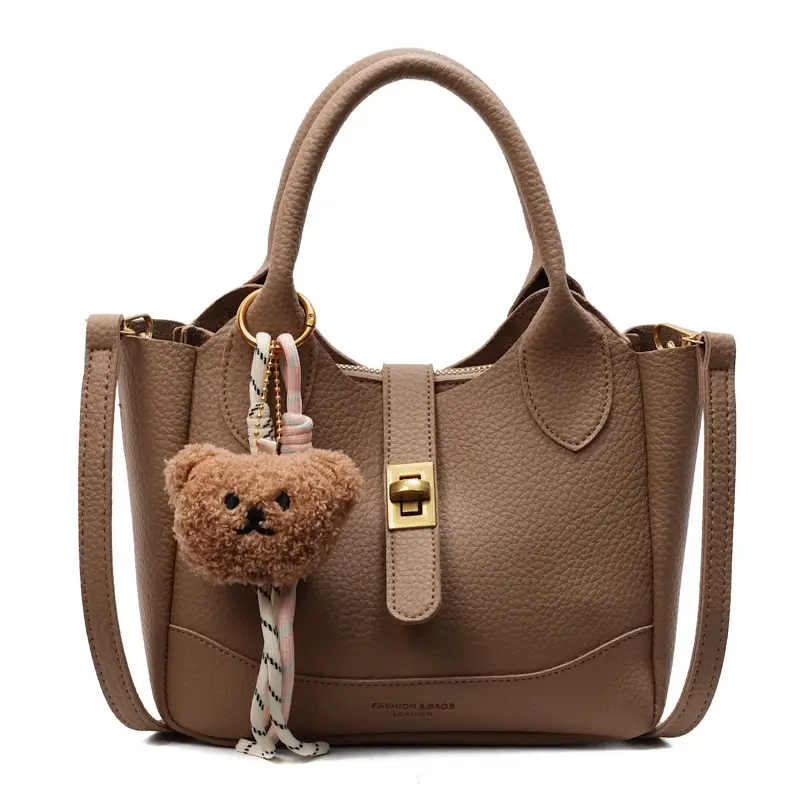 Women's Litchi Pattern Shoulder Crossbody Bag Tan 2025 - Image 9