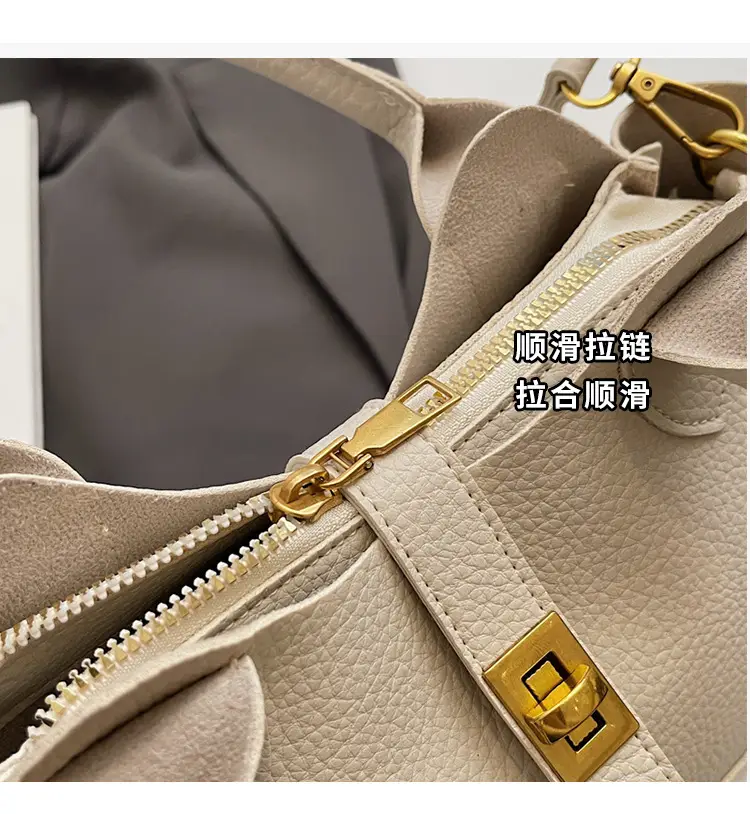 Women's Litchi Pattern Shoulder Crossbody Bag Tan 2025 — feature 6