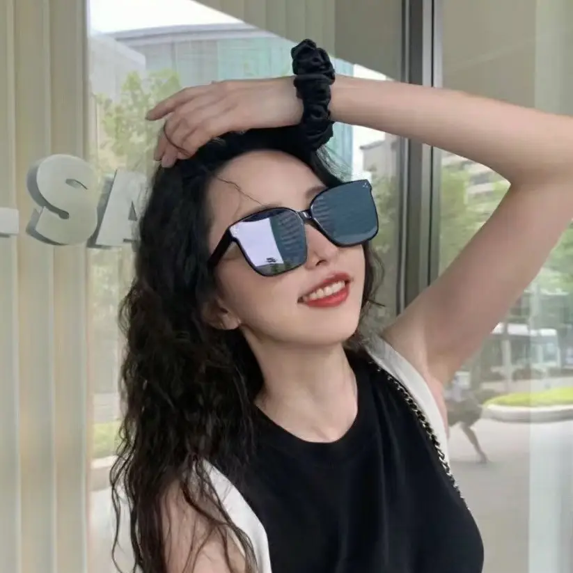Korean Style Square Sunglasses Large Frame Slimming Didi - Image 4