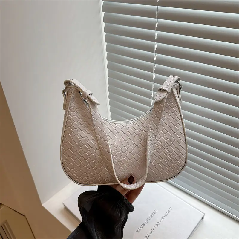Black Chikankari Crescent Armpit Bag for Women - Image 7