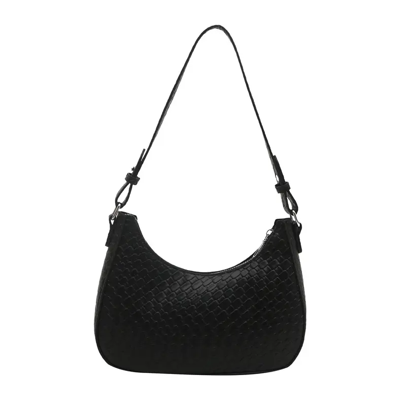 Black Chikankari Crescent Armpit Bag for Women - Image 10