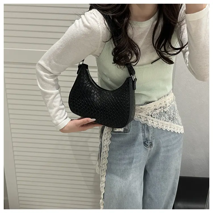 Black Chikankari Crescent Armpit Bag for Women — feature 16