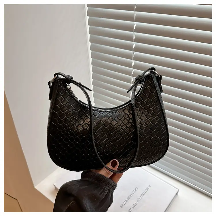Black Chikankari Crescent Armpit Bag for Women — feature 18