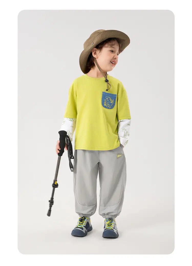 Yoou Boys Fake Two-Piece T-Shirt Long Sleeve Autumn Kidsren — feature 10
