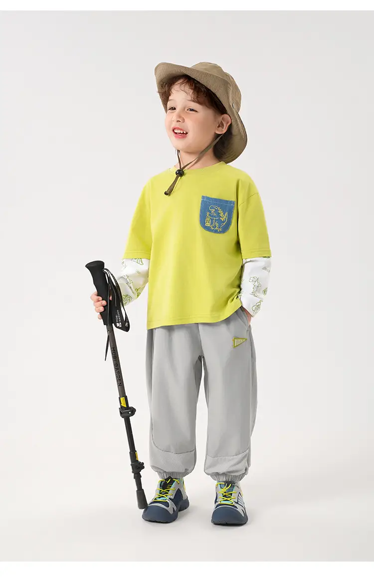Yoou Boys Fake Two-Piece T-Shirt Long Sleeve Autumn Kidsren — feature 8