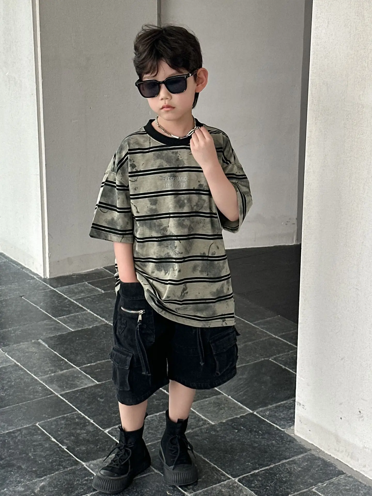 Boys Striped Cotton T-Shirt 2025 Summer Casual - Image 2