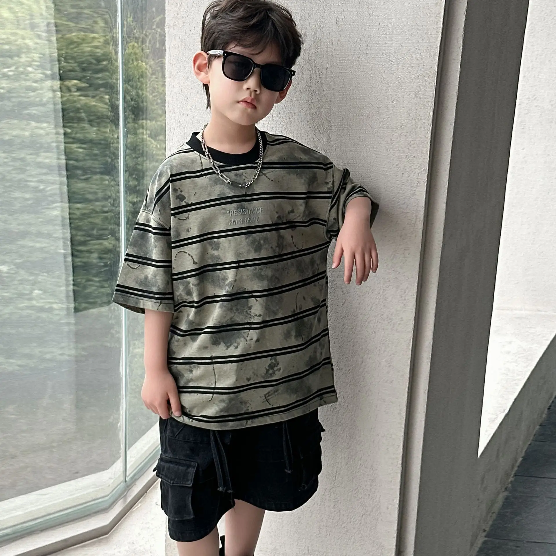 Boys Striped Cotton T-Shirt 2025 Summer Casual — feature 10