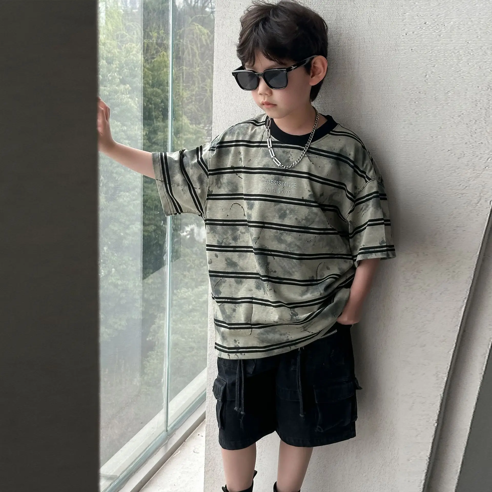 Boys Striped Cotton T-Shirt 2025 Summer Casual — feature 11