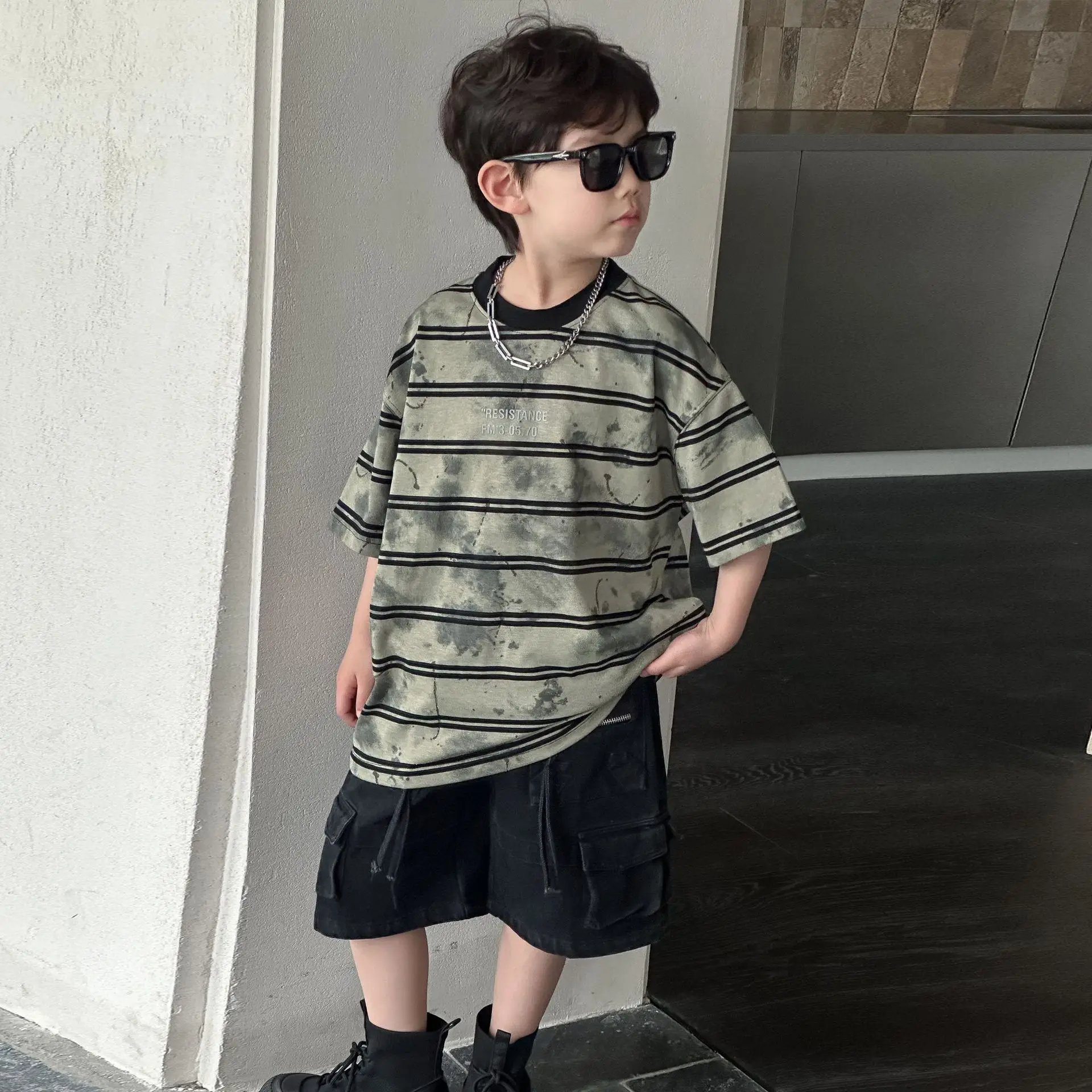 Boys Striped Cotton T-Shirt 2025 Summer Casual — feature 12