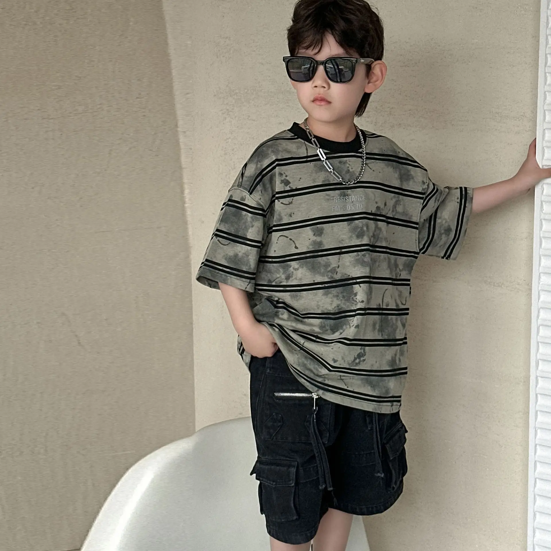 Boys Striped Cotton T-Shirt 2025 Summer Casual — feature 13