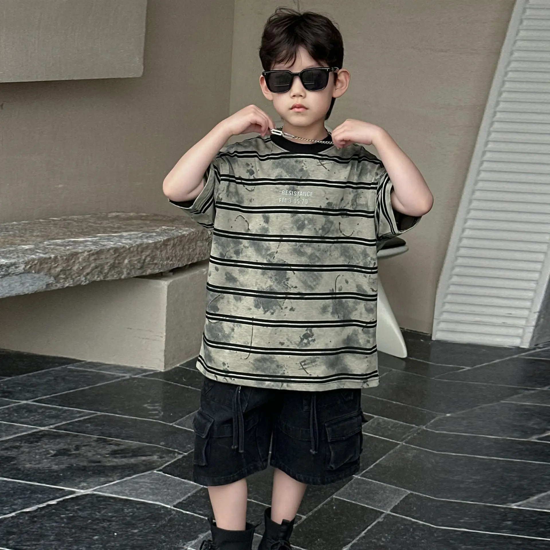 Boys Striped Cotton T-Shirt 2025 Summer Casual — feature 2