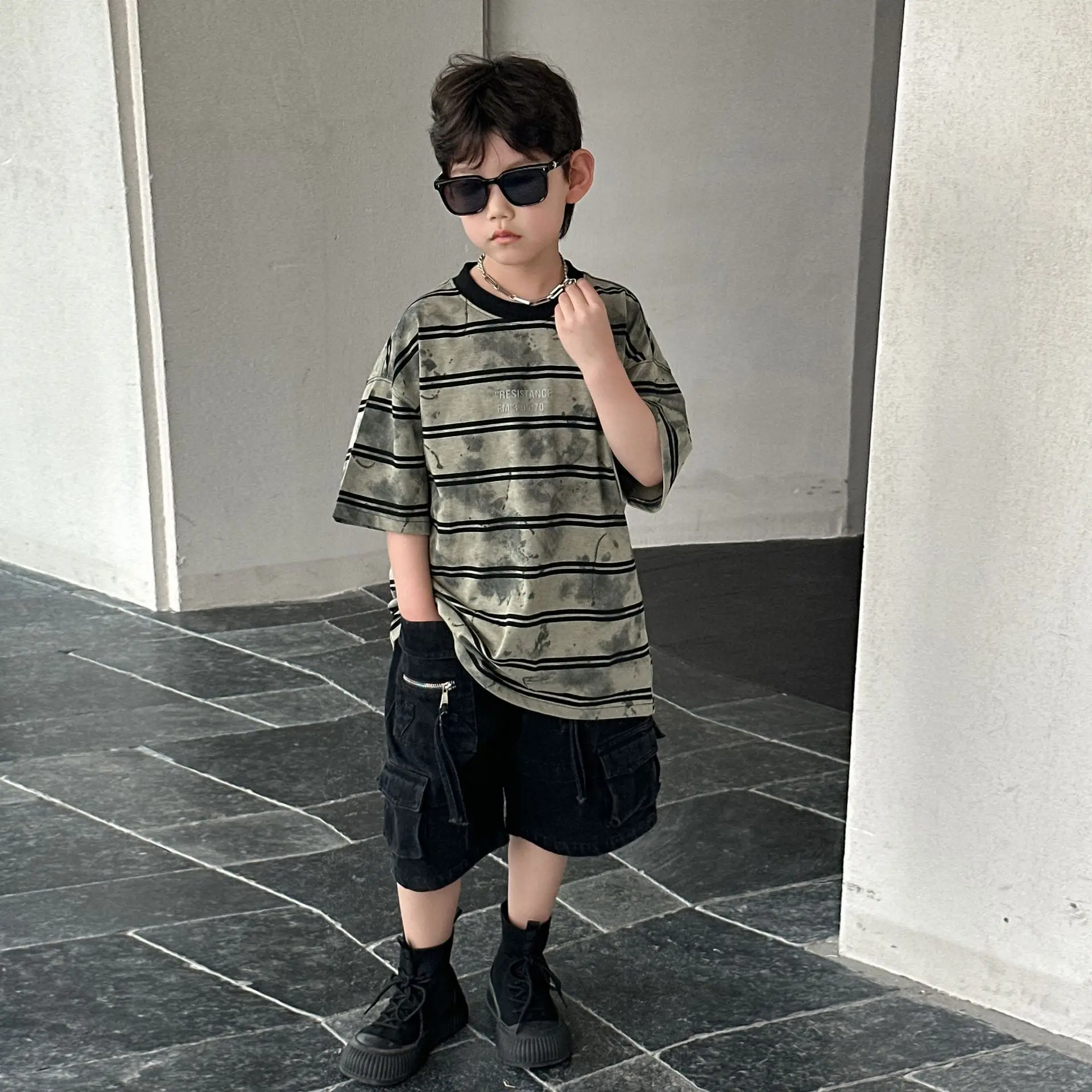 Boys Striped Cotton T-Shirt 2025 Summer Casual — feature 9