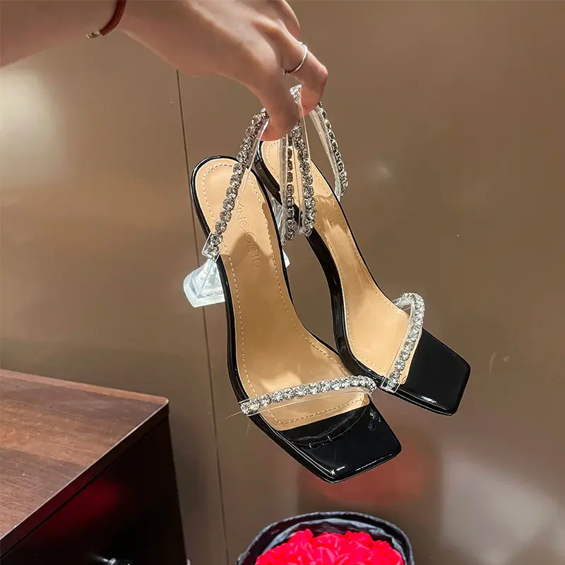 Transparent Rhinestone Stiletto Heels for Women Summer 2025 - Image 4