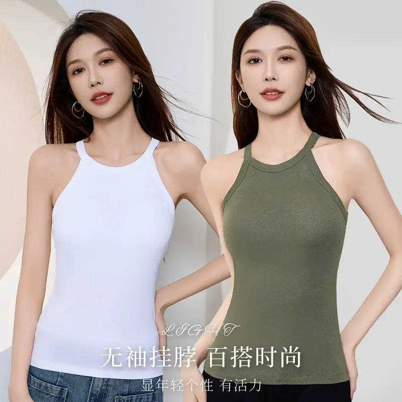Neck Vest Cover Parm Anti-running Light Base One-piece Slim Top Yoga Sling with Chest Pad Women's Strapless