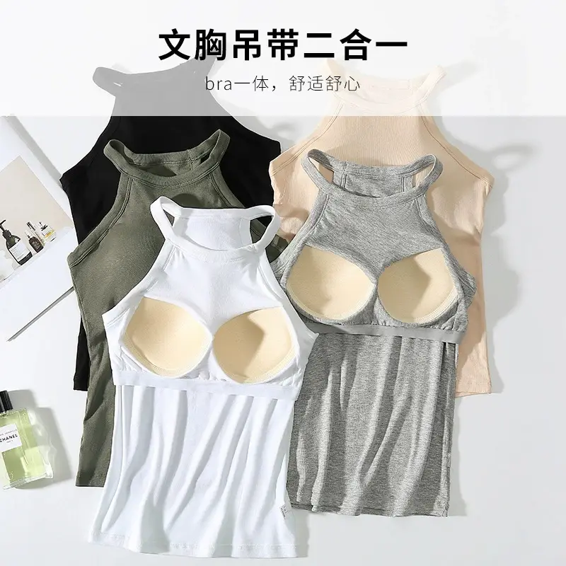 Neck Vest Cover Parm Anti-running Light Base One-piece Slim Top Yoga Sling with Chest Pad Women's Strapless