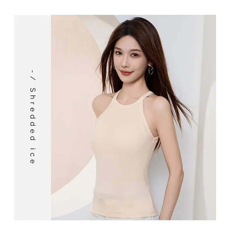 Neck Vest Cover Parm Anti-running Light Base One-piece Slim Top Yoga Sling with Chest Pad Women's Strapless — feature 12