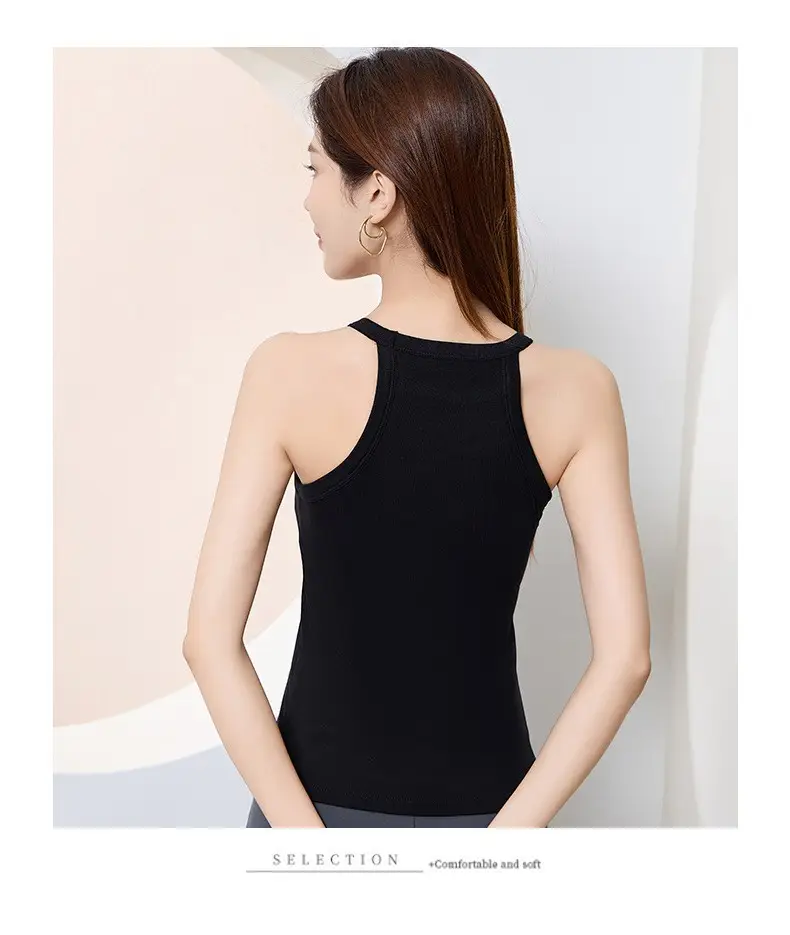 Neck Vest Cover Parm Anti-running Light Base One-piece Slim Top Yoga Sling with Chest Pad Women's Strapless — feature 14