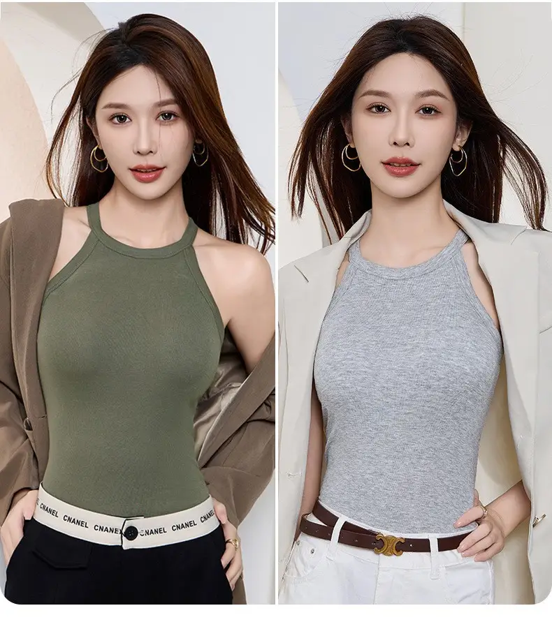 Neck Vest Cover Parm Anti-running Light Base One-piece Slim Top Yoga Sling with Chest Pad Women's Strapless — feature 5