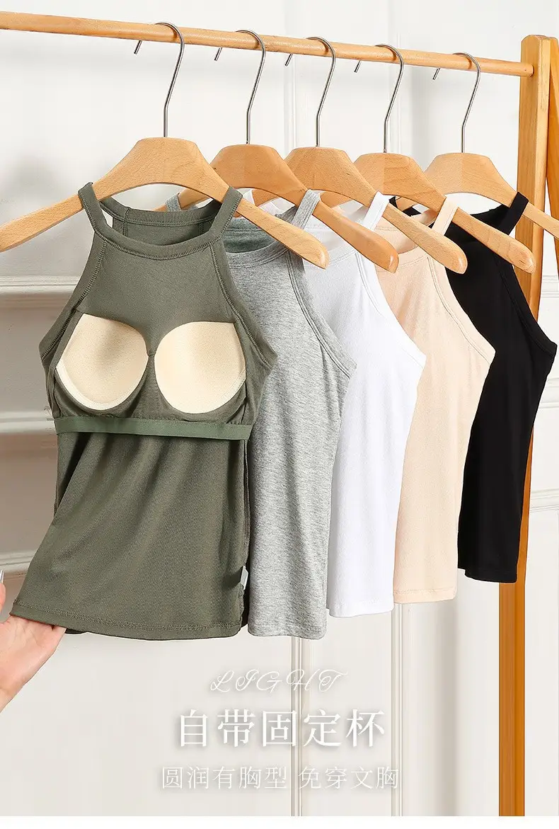 Neck Vest Cover Parm Anti-running Light Base One-piece Slim Top Yoga Sling with Chest Pad Women's Strapless — feature 7