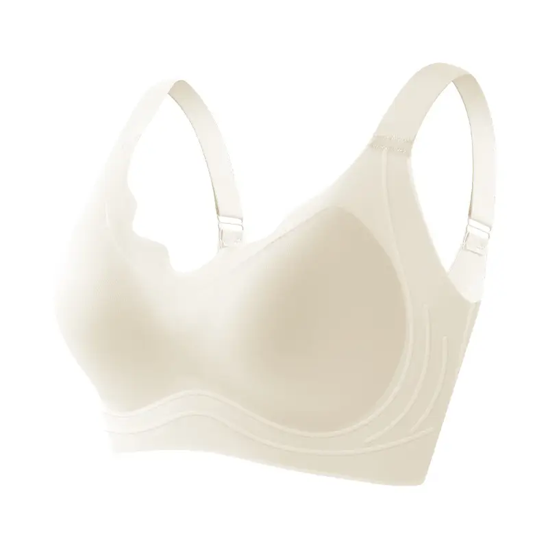 plus size 100.00kg Ultra-thin Seamless Underwear chubby girl Large Chest Small Jelly Lending Paramilia Non-rimless Bra