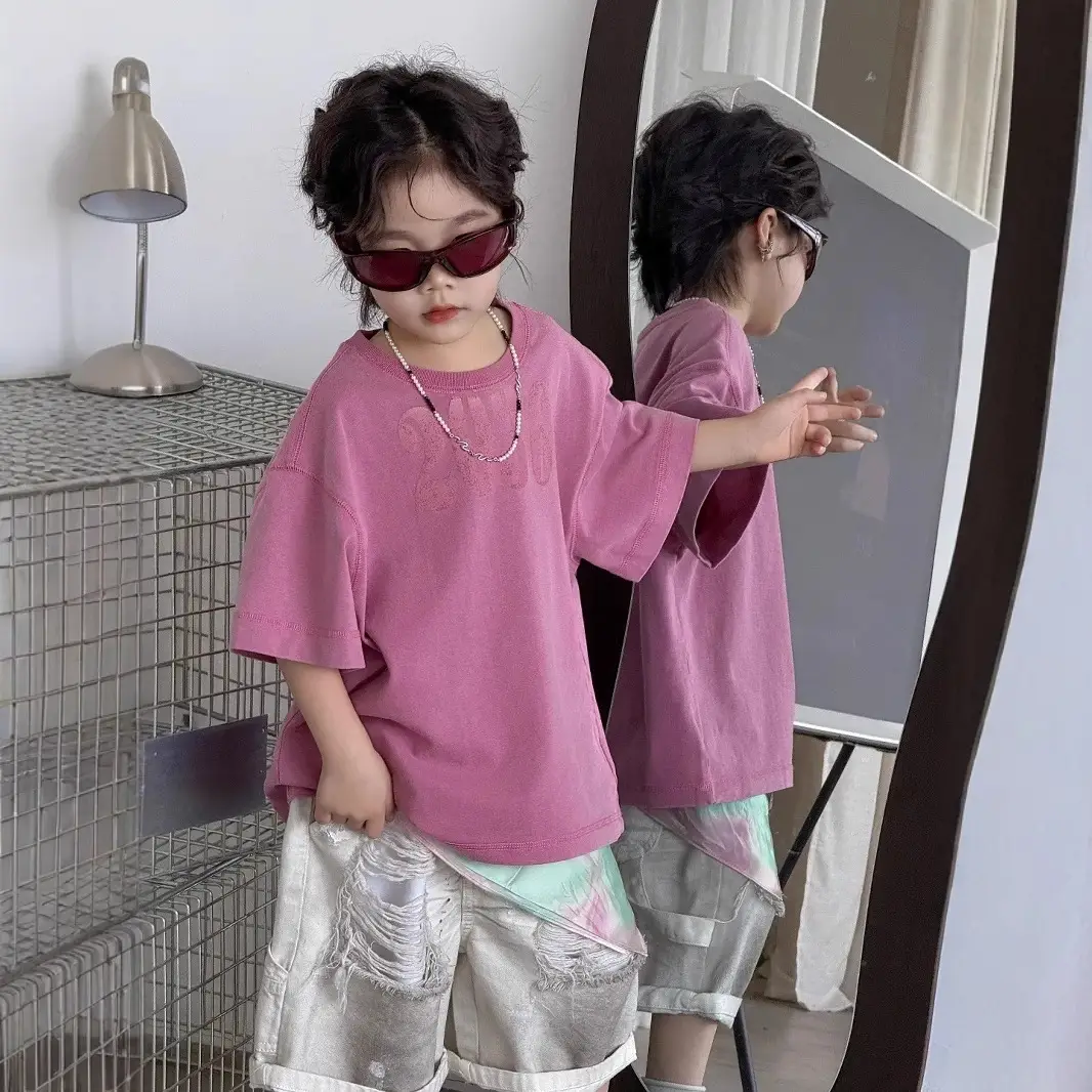 Girls Cotton T-Shirt Short Sleeve Summer Wear - Image 2