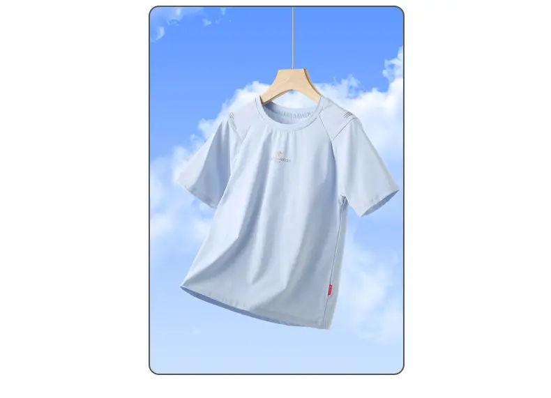 Kids Sports T-Shirt Light Blue Medium Large Summer Lightweight — feature 13