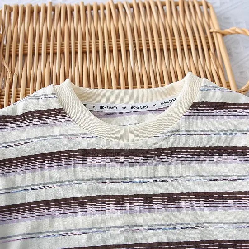 Boys Summer Suit 2025 Striped T-Shirt Suspenders Two-Piece Set 1-5Y — feature 8