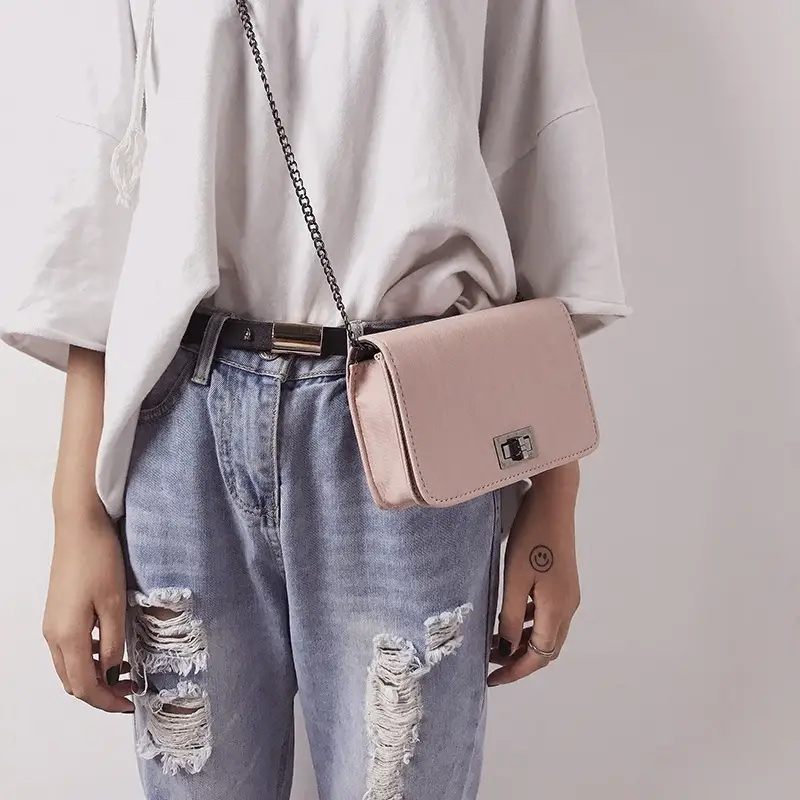 Women Crossbody Bags Pink Green Chain Strap 2019 - Image 5