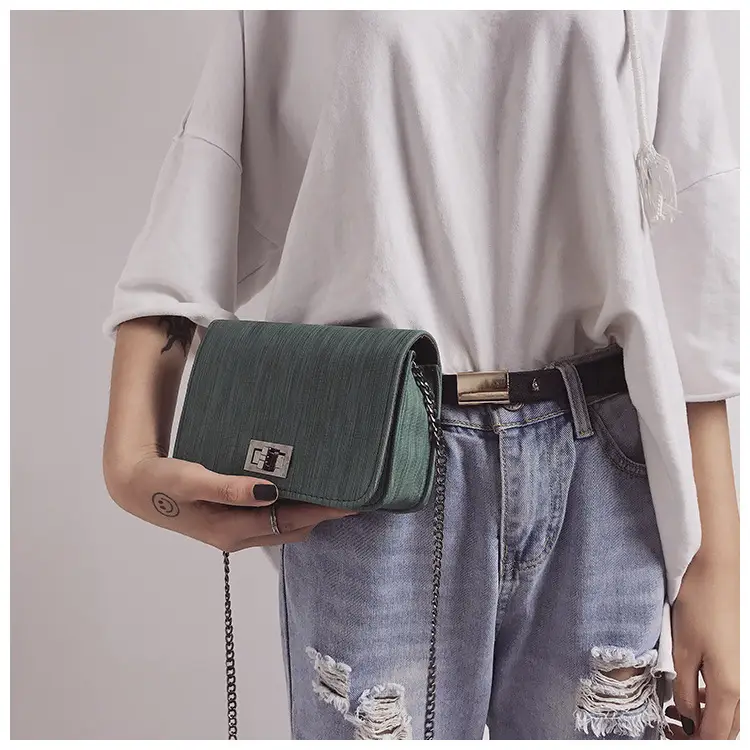 Women Crossbody Bags Pink Green Chain Strap 2019 — feature 8