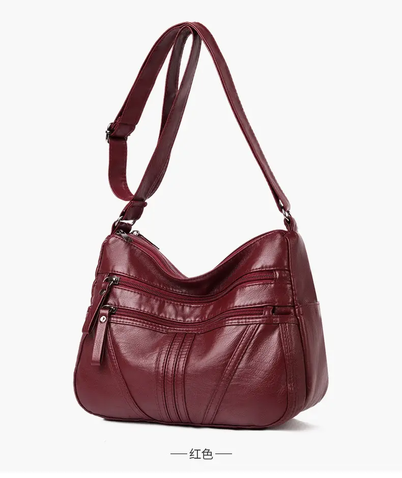 Multi-layer shoulder bag soft leather large capacity ladies fashion trend — feature 18