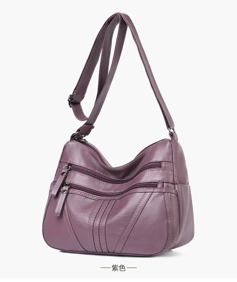 Multi-layer shoulder bag soft leather large capacity ladies fashion trend — feature 19