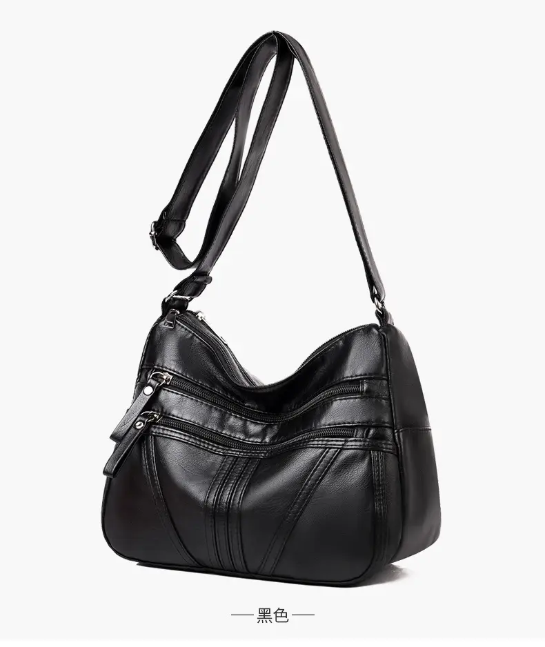 Multi-layer shoulder bag soft leather large capacity ladies fashion trend — feature 20