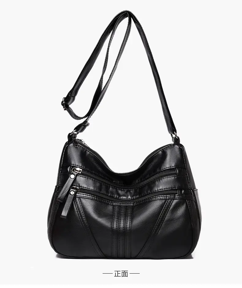 Multi-layer shoulder bag soft leather large capacity ladies fashion trend — feature 22