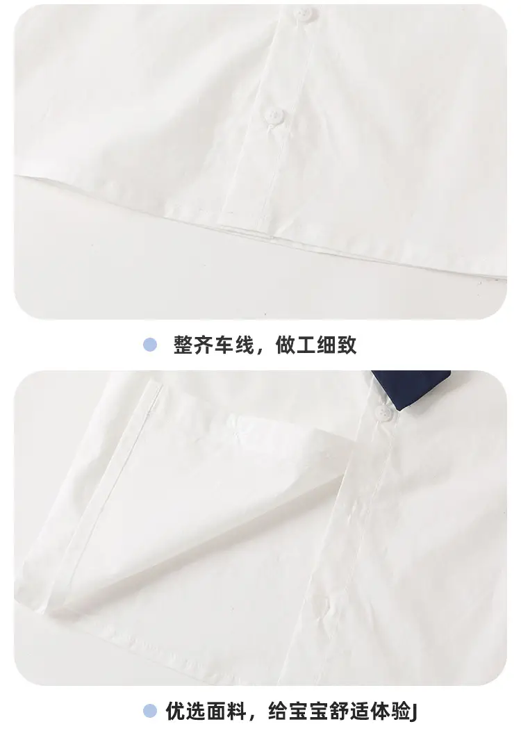 Girls Short Sleeve T-Shirt White Blue Kids Summer Wear — feature 15