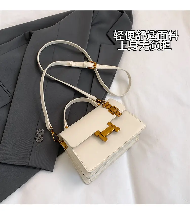 Women's Brown Leather Shoulder Crossbody Bag with Gold Clasp — feature 6