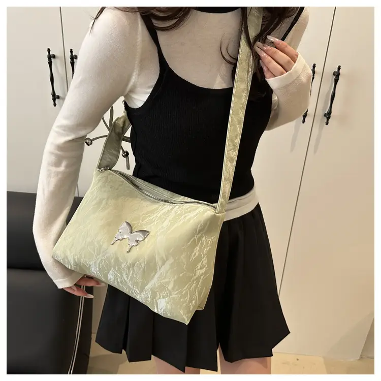 Silver Ruffled Shoulder Crossbody Bag for Women — feature 11