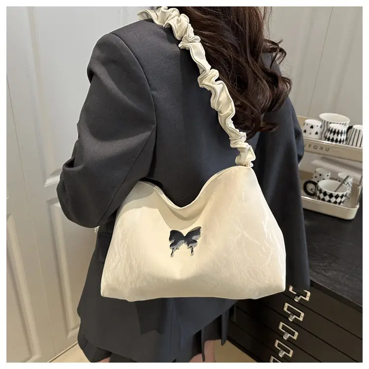 Silver Ruffled Shoulder Crossbody Bag for Women — feature 13