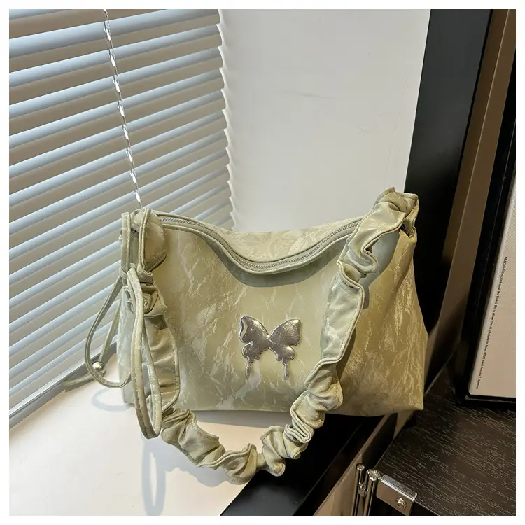 Silver Ruffled Shoulder Crossbody Bag for Women — feature 18