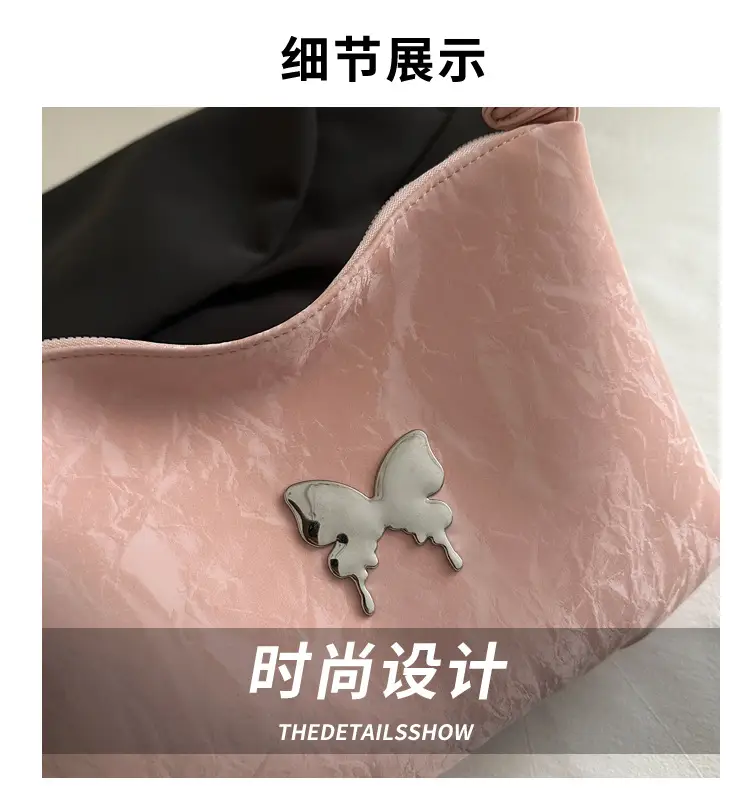 Silver Ruffled Shoulder Crossbody Bag for Women — feature 3
