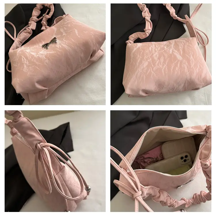 Silver Ruffled Shoulder Crossbody Bag for Women — feature 7