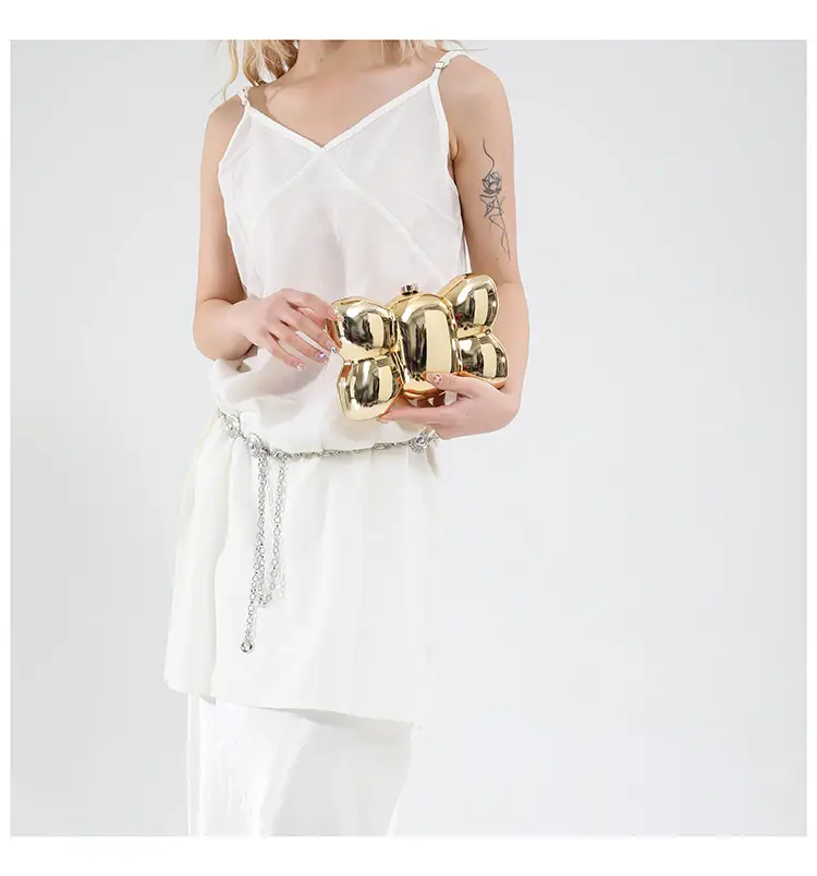 Golden Crossbody Bag for Women Small Square Design — feature 13