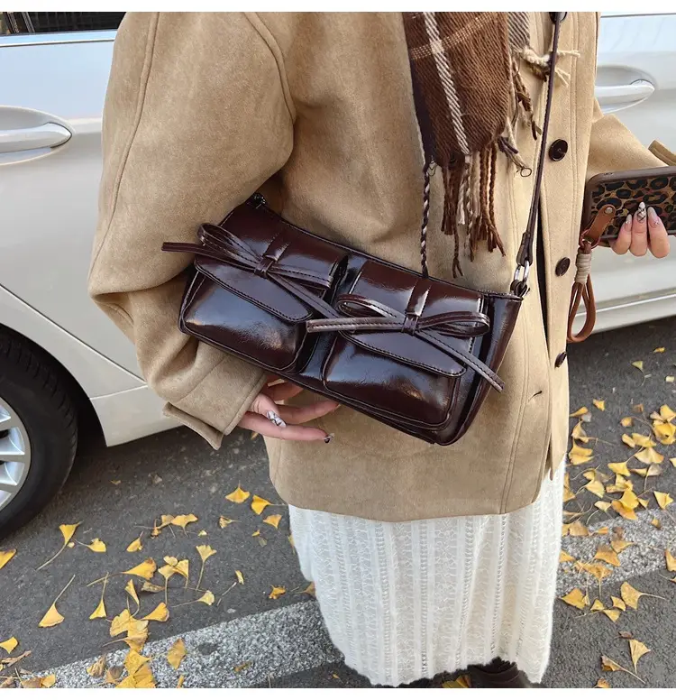 Red Bow PU Leather Crossbody Bag for Women — feature 17