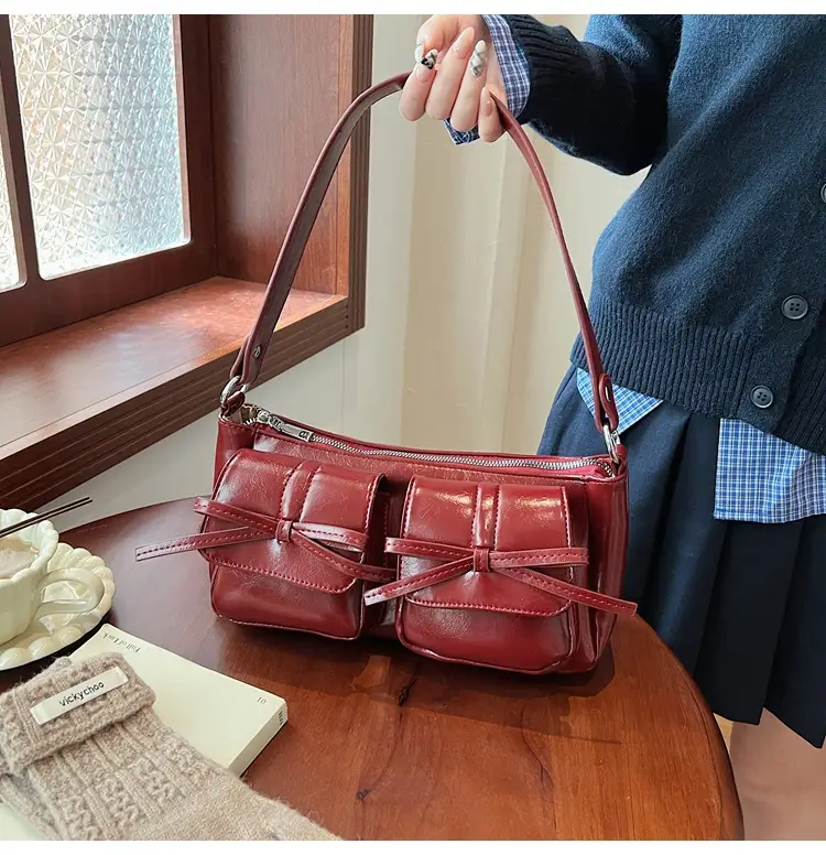 Red Bow PU Leather Crossbody Bag for Women — feature 34