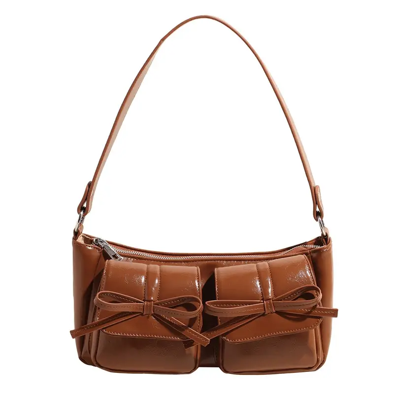 Red Bow PU Leather Crossbody Bag for Women - Image 4