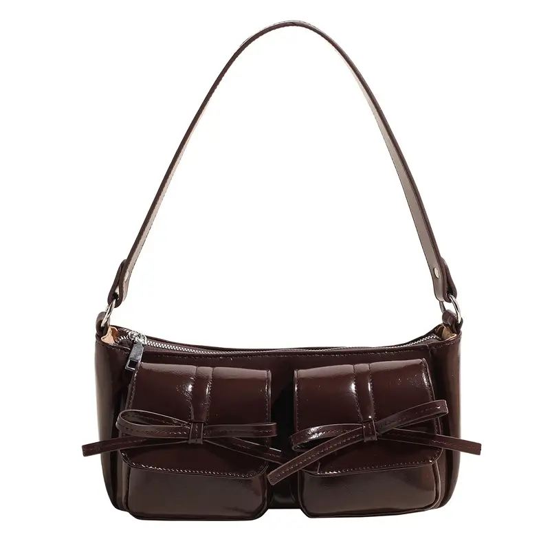Red Bow PU Leather Crossbody Bag for Women - Image 5