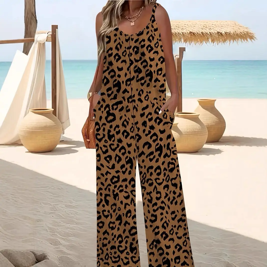 2025 Floral Plus Size Suspenders Jumpsuit Set - Image 11