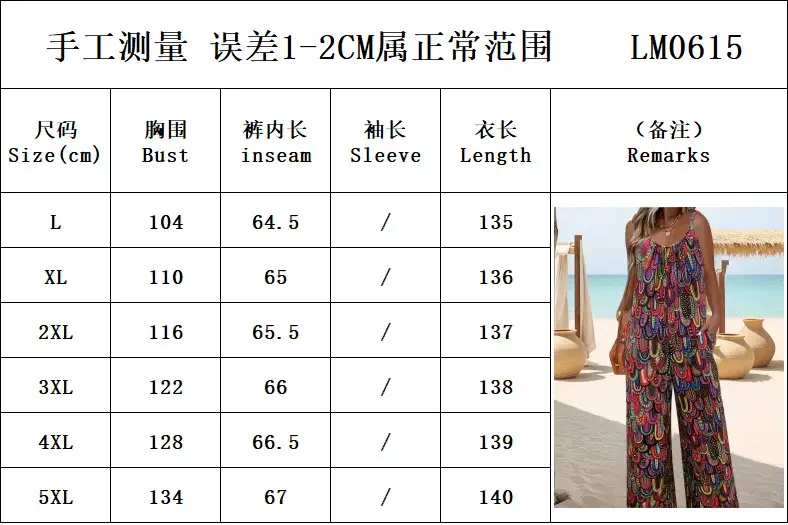 2025 Floral Plus Size Suspenders Jumpsuit Set — feature 4